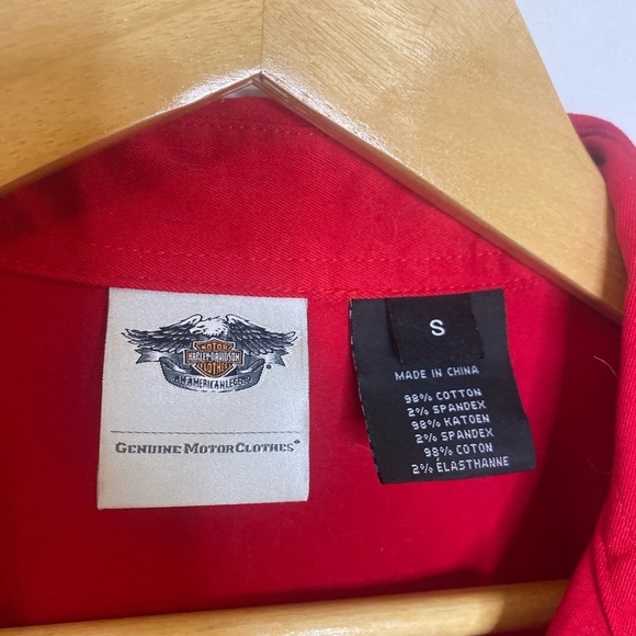 Vintage Harley Davidson Pinup Girl Style Full Zip Shirt - Picture 3 of 5